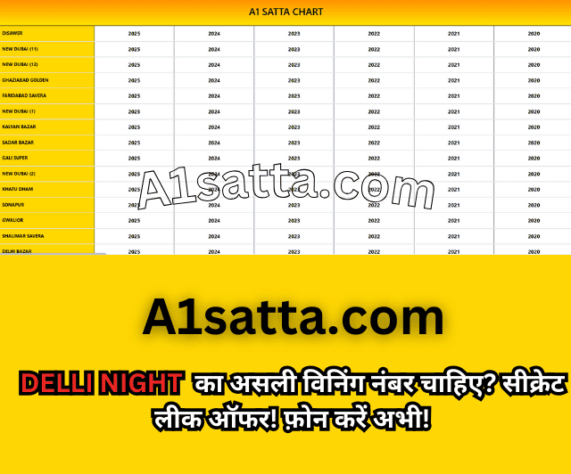 Get the thrill of Delli Night Satta King with A1satta.com - Your ultimate Gaming Destination!